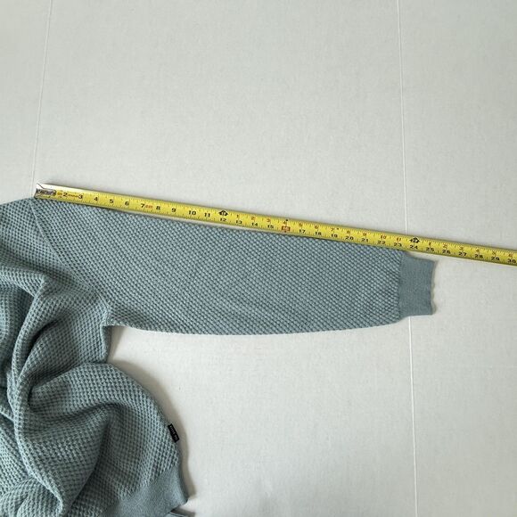 Ted Baker Sweater Mens XL Blue Wool Blend Half Zip Mock Neck Honeycomb - Picture 6 of 11